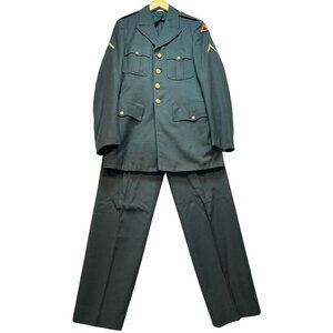 Vintage U.S. Army Dress Uniform Jacket Size 37XL & Pants Size 30x36 Army Green